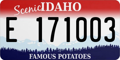 ID license plate E171003