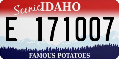 ID license plate E171007