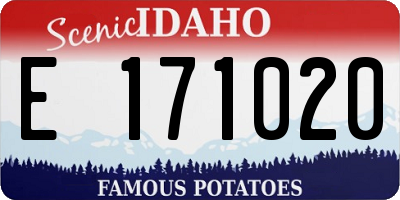 ID license plate E171020