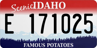 ID license plate E171025