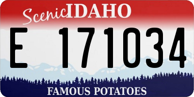 ID license plate E171034