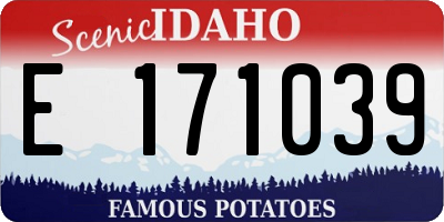 ID license plate E171039