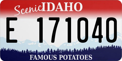 ID license plate E171040