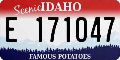 ID license plate E171047