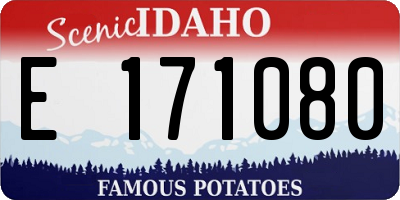 ID license plate E171080