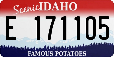 ID license plate E171105