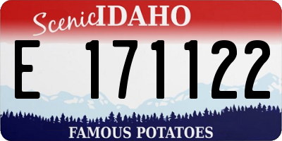 ID license plate E171122
