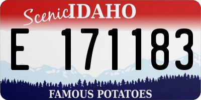 ID license plate E171183