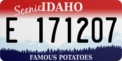 ID license plate E171207