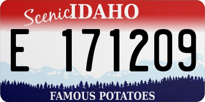 ID license plate E171209