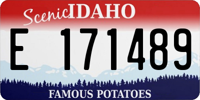 ID license plate E171489