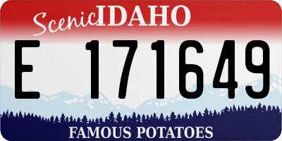 ID license plate E171649