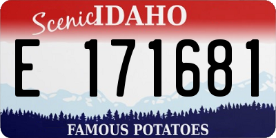 ID license plate E171681