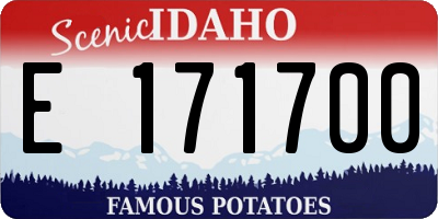 ID license plate E171700