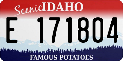 ID license plate E171804