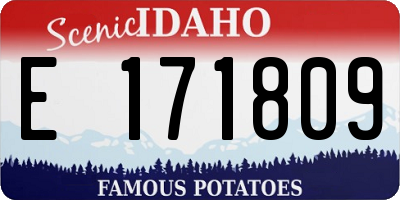 ID license plate E171809
