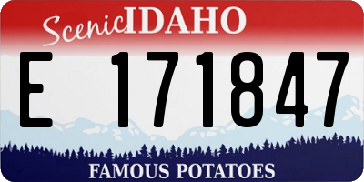 ID license plate E171847
