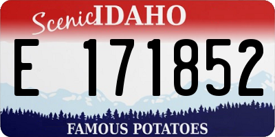 ID license plate E171852