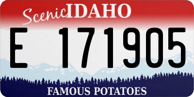 ID license plate E171905