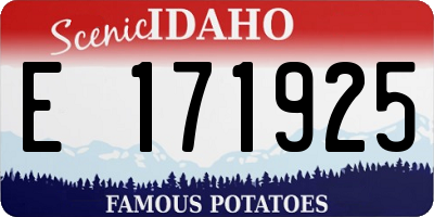 ID license plate E171925