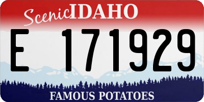 ID license plate E171929