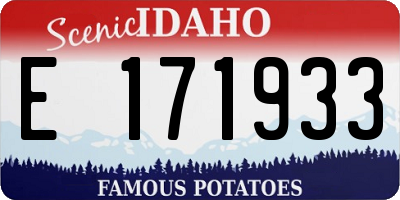 ID license plate E171933