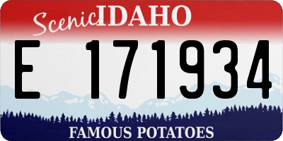 ID license plate E171934