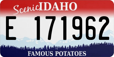 ID license plate E171962