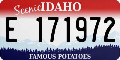 ID license plate E171972