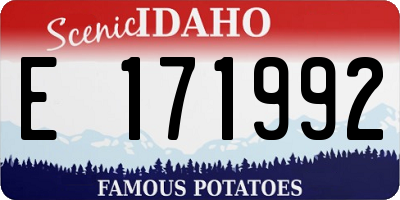 ID license plate E171992