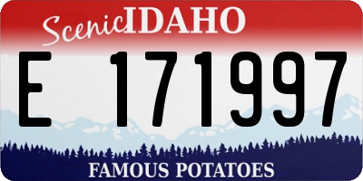ID license plate E171997