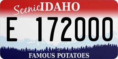 ID license plate E172000