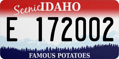 ID license plate E172002