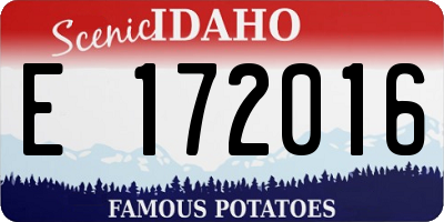 ID license plate E172016