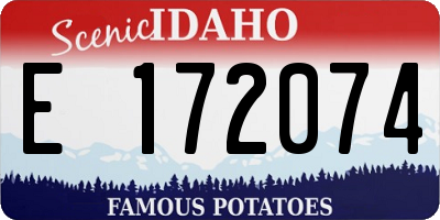 ID license plate E172074