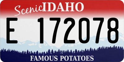 ID license plate E172078