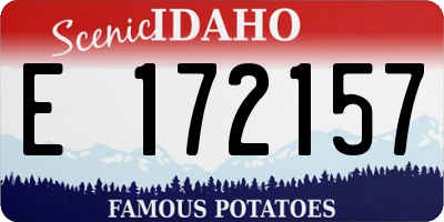 ID license plate E172157