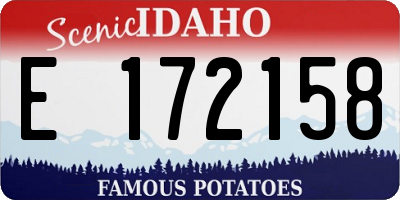 ID license plate E172158
