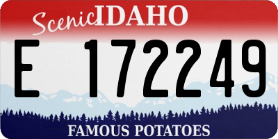 ID license plate E172249