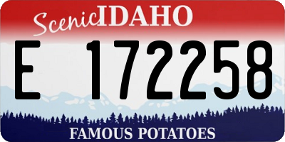 ID license plate E172258