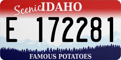 ID license plate E172281