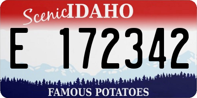 ID license plate E172342