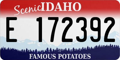 ID license plate E172392