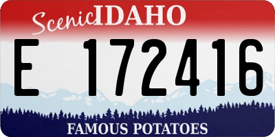 ID license plate E172416