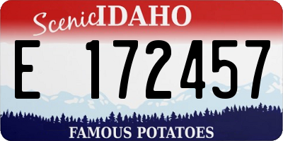 ID license plate E172457