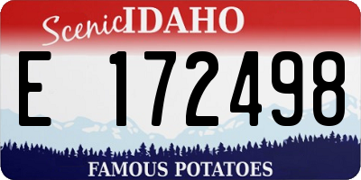 ID license plate E172498