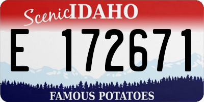 ID license plate E172671