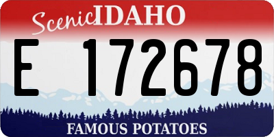 ID license plate E172678