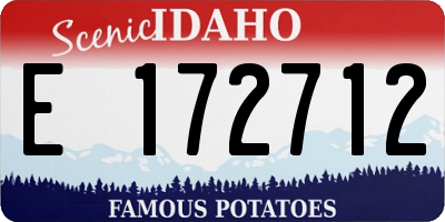 ID license plate E172712