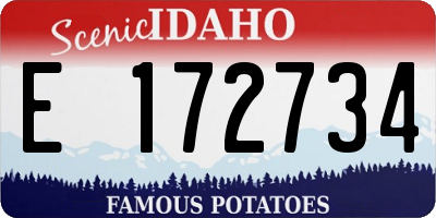 ID license plate E172734